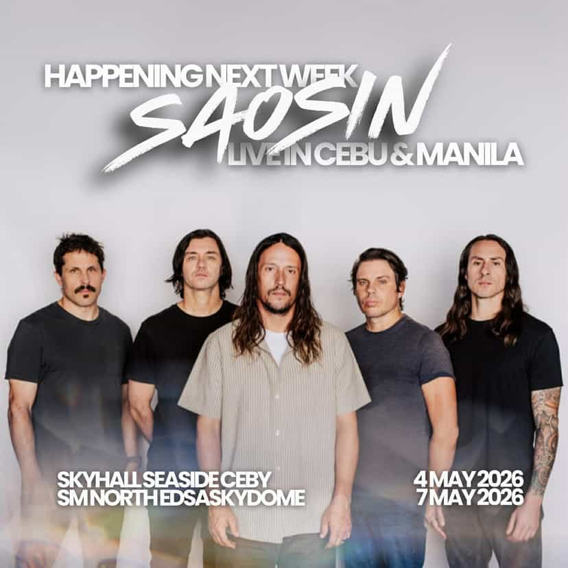 Saosin announces 2026 Cebu and Manila concerts for 20th anniversary tour
